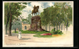 Künstler-AK Heinrich Kley: Karlsruhe, Idyll Am Kaiserdenkmal  - Kley