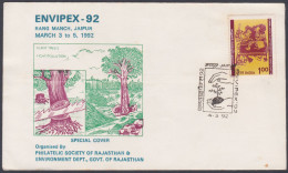 Inde India 1992 Special Cover Envipex, Stamp Exhibition, Deforestation, Trees, Forest, Environment, Pictorial Postmark - Cartas & Documentos