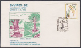 Inde India 1992 Special Cover Envipex, Stamp Exhibition, Deforestation, Trees, Forest, Environment, Pictorial Postmark - Covers & Documents