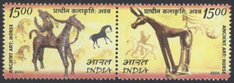 INDIA 2006 MNH Se-tenant Pair, Archaeological Cave Paintings Art Horses Mongolia Joint Issue - Gravuren