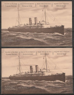 CP EP 5c (N°56) + 10c (N°74) Paquebots De L'Etat Belge - Ligne Ostende-Douvres - 2 Cartes Neuves Série 12/13 - Postcards 1871-1909