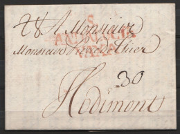 L. Imprimée Datée 2 Juillet 1791 De SEVILLE Signée Ludendorff Pour Pierre De Thier à HODIMONT - Griffe "S./ANDALUCIA/VAX - 1714-1794 (Pays-Bas Autrichiens)