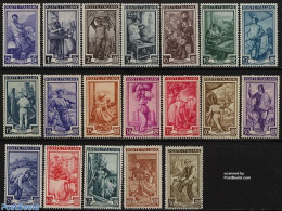 Italy 1950 Definitives 19v, Mint NH, Nature - Transport - Various - Wine & Winery - Ships And Boats - Agriculture - Te.. - Autres & Non Classés
