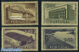 Portugal 1952 Public Constructions 4v, Mint NH, Nature - Sport - Water, Dams & Falls - Sport (other And Mixed) - Art -.. - Ongebruikt