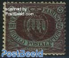 San Marino 1894 5L Purple On Bluegreen, Unused Hinged, Unused (hinged) - Ongebruikt