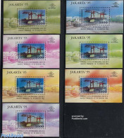 Indonesia 1995 Jakarta 95 7 S/s, Mint NH, Art - Bridges And Tunnels - Brücken