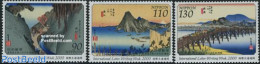 Japan 2000 Int. Letter Week 3v, Mint NH, Art - Bridges And Tunnels - Paintings - Ongebruikt