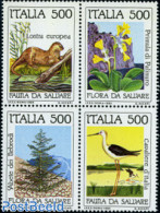 Italy 1985 Nature Conservation 4v [+], Mint NH, Nature - Animals (others & Mixed) - Birds - Environment - Flowers & Pl.. - Other & Unclassified