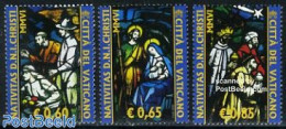 Vatican 2006 Christmas 3v, Mint NH, Religion - Christmas - Art - Stained Glass And Windows - Nuevos