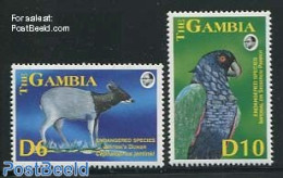 Gambia 1993 UNCED Conference 2v, Mint NH, History - Nature - United Nations - Animals (others & Mixed) - Birds - Parrots - Gambie (...-1964)