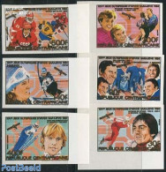 Central Africa 1984 Winter Olympic Games 6v, Imperforated, Mint NH, Sport - Transport - Olympic Winter Games - Skating.. - Skisport