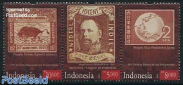 Indonesia 2014 150 Years Stamps 3v [::], Mint NH, Nature - Various - Animals (others & Mixed) - Stamps On Stamps - Maps - Stamps On Stamps