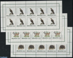 Moldova 1995 European Nature Conservation 3 M/s, Mint NH, History - Nature - Europa Hang-on Issues - Animals (others &.. - European Ideas