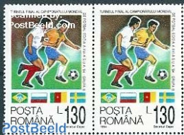 Romania 1994 Football Championships 1v, ERROR: Orange Shirt Instead Of Yellow, Mint NH, Sport - Football - Neufs