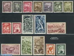 Germany, Saar 1949 Definitives 17v, Unused (hinged), Various - Agriculture - Industry - Agriculture