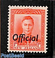 New Zealand 1938 On Service, 1p, Scarlet, Stamp Out Of Set, Mint NH - Andere & Zonder Classificatie