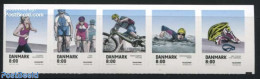 Denmark 2016 Popular Sports 5v S-a, Mint NH, Sport - Athletics - Cycling - Sport (other And Mixed) - Swimming - Unused Stamps