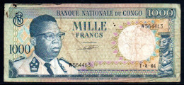 362-Congo 1000fr 1964 W564 - República Democrática Del Congo & Zaire
