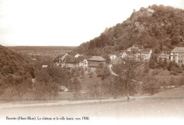 FERRETTE . Le Château Et La Ville Haute Vers 1900 . CP éditions ATLAS (réédition) - Ferrette