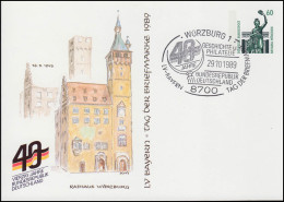 PP 151/111 Tag Der Briefmarke Rathaus Würzburg SSt WÜRZBURG LV Bayern 29.10.89 - Private Covers - Mint