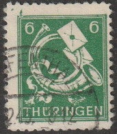 SBZ- Thüringen 1945, Mi. Nr. 95 AX Ax, Freimarke: 6 Pfg. Posthorn Und Brief.  Gestpl./used - Usados