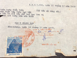 Viet Nam Suoth Old Documents That Have Children Authenticated(5$ Khanh Hoa 1958) PAPER Have Wedge QUALITY:GOOD 1-PCS Ver - Sammlungen