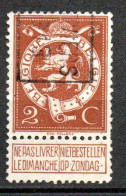 2244 Voorafstempeling Op Nr 109 - VERVIERS 1913 - Positie B - Roulettes 1910-19