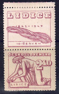 CSSR 1947 - Lidice, Nr. 520 Mit Zierfeld, Postfrisch ** / MNH - Neufs