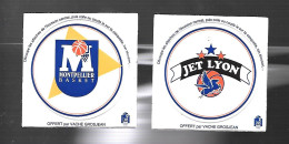 X688 - ECUSSONS BASKET BALL - MONTPELLIER BASKET - JET LYON - COLLECTION  FROMAGERIE VACHE GROSJEAN - Sonstige & Ohne Zuordnung