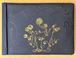 ALBUM ANCIEN POUR CARTES POSTALES ANCIENNES - BLEU MARINE DECOR ART NOUVEAU - Unclassified