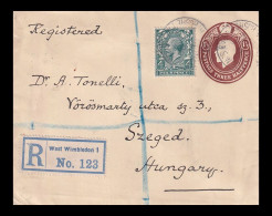 ENGLAND 1924. Nice Registered Cover To Szeged - Briefe U. Dokumente