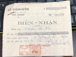 Viet Nam Suoth Old Bank Receipt(have Wedge  0$60 Year 1971) PAPER QUALITY:GOOD 1-PCS - Sammlungen