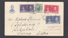 LETTRE RECOMMANDEE DE VICTORIA  AVEC SERIE DE TIMBRES " COURONNEMENT GEORGE VI - 1937 " POUR VIENNE. - Seychellen (...-1976)