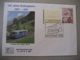 Österreich- Sonderumschlag Eisenbahnjubiläum Mit Automatenmarke MiNr. 2 Und Sonderstempel Vordernberg - Timbres De Distributeurs [ATM]