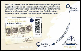 BRD MiNr. Block 93 (3822) ** Serie Tag Der Briefmarke: America's First, Postfr. - 2021-…