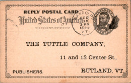 US Postal Stationery 1c Randolph VT To Tuttle Rutland VT1896 - ...-1900