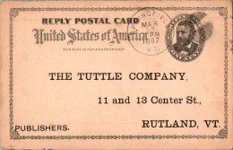 US Postal Stationery 1c Springfield VT To Tuttle Rutland VT 1897 - ...-1900