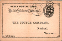 US Postal Stationery 1c Montpelier VT To Tuttle Rutland Vermont 1895 - ...-1900