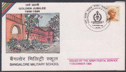 Inde India 1996 Army Cover Bangalore Military School, Army, Militaria, Education, Pictorial Postmark - Cartas & Documentos