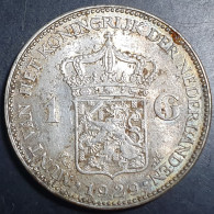 Netherlands 1 Gulden Wilhelmina 1929 Silver Original Luster + Toning - 1 Gulden