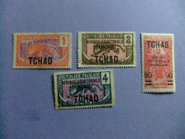 55 TCHAD - CHAD 1922 / COLONIA FRANCESA ( Sello Del Congo Sobrecargado 1907 ) / YVERT 1+20+21+47 MH - Neufs