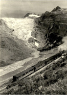 Dampfbetrieb Auf Der Bergstrecke Gletsch-Realp Mit Rhonegletscher, Anno 1934 (43A118) (b) - Reproduktion - Obergoms