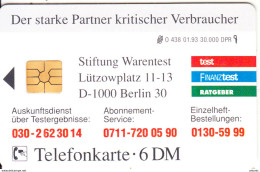 GERMANY - Stiftung Warentest(O 438), Tirage 30000, 01/93, Used - O-Series : Series Clientes Excluidos Servicio De Colección