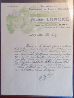 Lettre Avec Gravure Ets " Julien Loncke " Chaussures De Luxe Et Ordinaires - Blankenberghe 1940 - 1900 – 1949