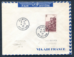 RC 27665 FRANCE 1947 PARIS ISTAMBOUL TURQUIE PAR AIR FRANCE 1er VOL FFC - TB - 1927-1959 Brieven & Documenten