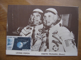 POPOV PRUNARIU Carte Maximum Cosmonaute ESPACE Salon De L'aéronautique Bourget - Verzamelingen