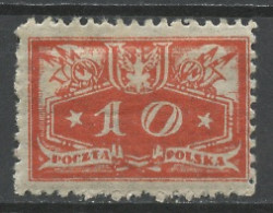 Pologne - Poland - Polen Service 1921 Y&T N°S13 - Michel N°D13 * - 10f Chiffre - Dienstzegels