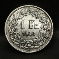 1 FRANC ARGENT 1943 B BERNE HELVETIA DEBOUT SUISSE / SWITZERLAND SILVER - 1 Franc