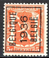 BE  PO 308  A  (*)   ---   BELGIQUE  ---   1937 - Typo Precancels 1936-51 (Small Seal Of The State)