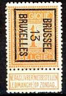 BE  PO 37  XX    ---   BRUXELLES   ---   1913   ---   Pleine Gomme Et Sans Charnière - Typografisch 1912-14 (Cijfer-leeuw)